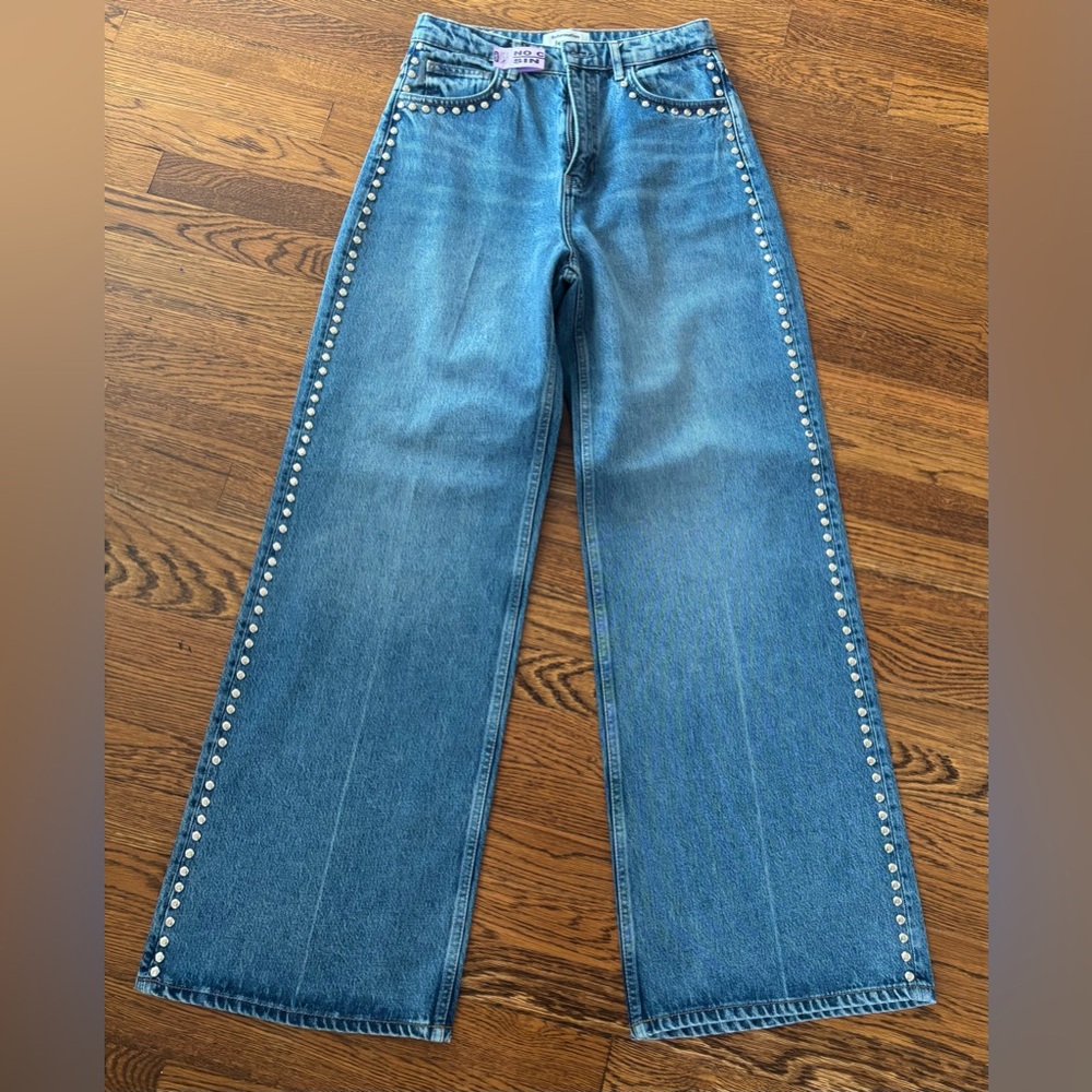 Reformation Cary High Rise Wide Leg with Studs